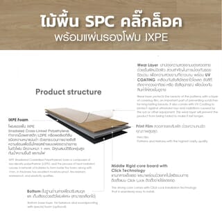 กระเบื้องยาง SPC Click lock 180x1220x4+1mm IXPE (มีโฟมในตัว) รุ่น โมเดิร์นวู๊ด (2.20ตรม./10แผ่น) TAPIO