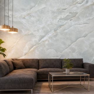 TAPIO วอลเปเปอร์ ลายหินอ่อน รุ่น Marble-03 ขนาด 45x1000 ซม. สีเทาฟ้า