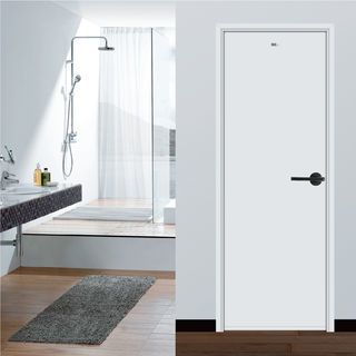 WELLINGTAN ประตู UPVC บานทึบ รุ่น HTP170180 ขนาด 70x180ซม. สีขาว เจาะรูลูกบิด