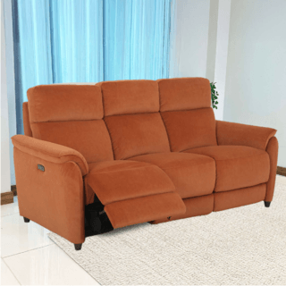 Relax studio โซฟาหนังสังเคราะห์ปรับระดับไฟฟ้า 3 ที่นั่ง ขนาด 205x98-156x100 ซม. รุ่น Orchard  สีคาราเมล