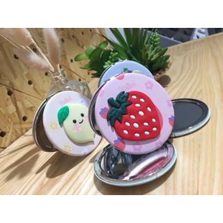 USUPSO กระจกพกพาทรงกลม Fruit family ขนาด 7x7x1 (#BD)