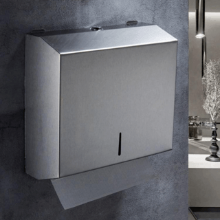 Verno กล่องใส่กระดาษชำระสแตนเลส 304 ทรงเหลี่ยม รุ่น Mabel-G ขนาด 26x28.5x10 ซม. สีเทากันเมทัล