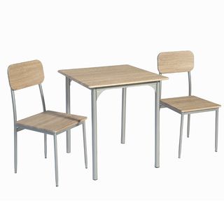 Delicato ชุดโต๊ะอาหาร 2 ที่นั่ง รุ่น Aiko โต๊ะ:70X70X76ซม. เก้าอี้:42X48X87ซม. สีน้ำตาลอ่อน