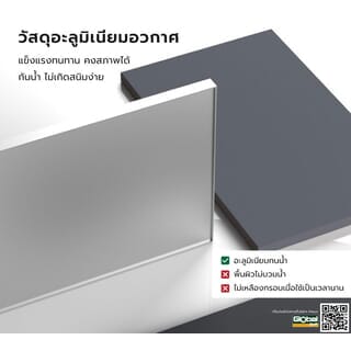 Verno ชุดเคาน์เตอร์อ่างล้างหน้าอะลูมิเนียม พร้อมตู้กระจก 60x47x48 cm. รุ่น คาร่า 6603-60 สีเทา (½)