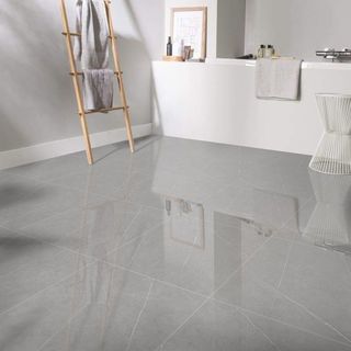 La Arezza กระเบื้องพอร์ซเลน 60x60 ซม. Marbla ออเดซเซ่ เกรย์ P6046 Polished Glazed Tile (4P) Random