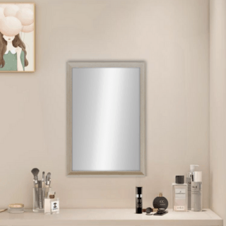 Nice กระจกมีกรอบทรงเหลี่ยม (PS) รุ่น มิเอะ ขนาด 40x60 ซม. สีขาว 