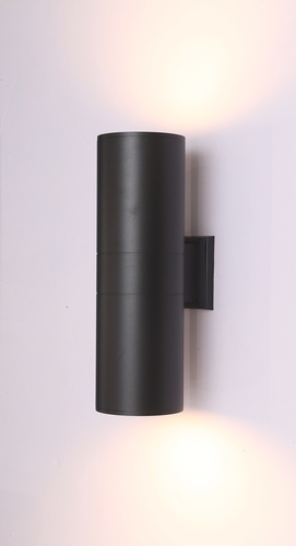 EILON โคมไฟติดผนังโมเดิร์น ทรงกระบอกกลม 2*E27 ขนาด 14.5*14.5*36 cm IP65 MVW002W-L360（B) สีดำ