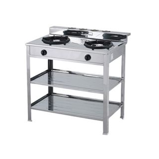 LUCKY FLAME เตาชั้นคู่สแตนเลส AT-402C สีโครเมี่ยม