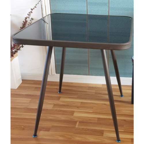 DELICATO โต๊ะอาหารท็อปกระจกนิรภัยทรงสี่เหลี่ยม รุ่น TB-Q70BR ขนาด 70x70x74 ซม. สีดำ (1/2)