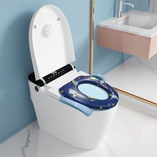 Primo Kids ฝารองนั่งเด็กพร้อมมือจับและแผ่นกันน้ำกระเด็น รุ่น Space TS01W  สีน้ำเงิน ลายอวกาศ