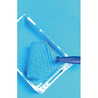 MW ลูกกลิ้งทาสีพร้อมด้าม (Eco) 9นิ้ว รุ่น TS1117 สีขาว-แถบฟ้า