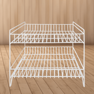 CLOSE ชั้นตะแกรงเหล็ก 2 ชั้น TT-228 ขนาด 42x32x39 ซม. สีขาว