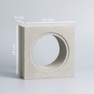 วีบล็อค อิฐบล็อกช่องลมลาย ลายวงกลมพลัส ขนาด 19x19x9ซม.