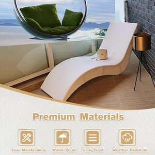 SUMMER SET เตียงริมสระหวายเทียม รุ่น สมุย ขนาด 65x180x80ซม.สีขาว