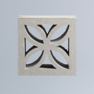 วีบล็อค อิฐบล็อกช่องลมลาย ลายดอกหญ้า B ขนาด 19x19x9ซม.