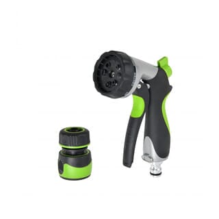 Tree O Plus ปืนฉีดน้ำเหล็กปรับ5รูปแบบ พร้อมข้อต่อสวมเร็ว รุ่นGLB-8204-0 สีเขียวดำ