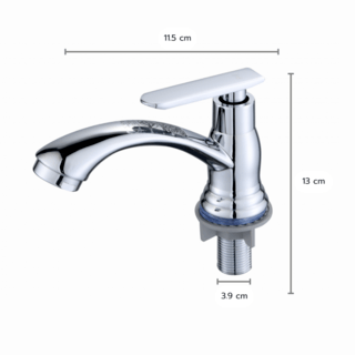 IRIS ก๊อกอ่างล้างหน้าทรงเตี้ย รุ่น YFTB-02 ขนาด 3.9x11.5x13 ซม. สีโครม