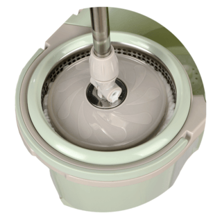 KLEANZY ชุดม็อปปั่นถังสเตนเลสถอดหัวปั่นได้ ด้ามสเตนเลส รุ่น HDR-M033B  ขนาด 27x46x25 CM (6L) สีเขียว