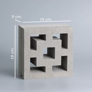 วีบล็อค อิฐบล็อกช่องลมลาย ลายเหลี่ยมจีน A ขนาด 19x19x9ซม.