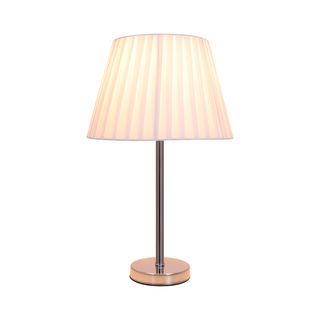 EILON โคมไฟตั้งโต๊ะ ขั้ว E27 ขนาด 25x25x 48cm รุ่น Y001 สีขาว-โครเมียม