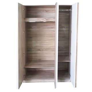 DELICATO ตู้เสื้อผ้า 3 บาน รุ่น อปาเช่ ขนาด 120x55x200  ซม. สีทูโทนน้ำตาล/ขาว
