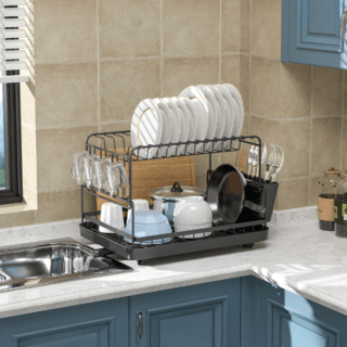 CLOSE ตะแกรงคว่ำจาน ขนาด 26.8x44.3x33 ซม. DEVIN สีดำ