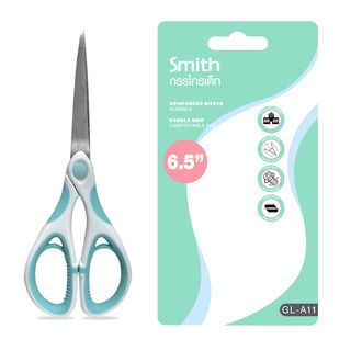 Smith กรรไกร 6.5 นิ้ว รุ่น STD-GLA11 ขนาด 0.2x6.5x17 ซม. สีขาว-เขียว
