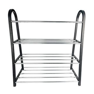 GOME ชั้นวางรองเท้าทรง A 4 ชั้น รุ่น BR002BK W29×L61×H65CM. สีดำ