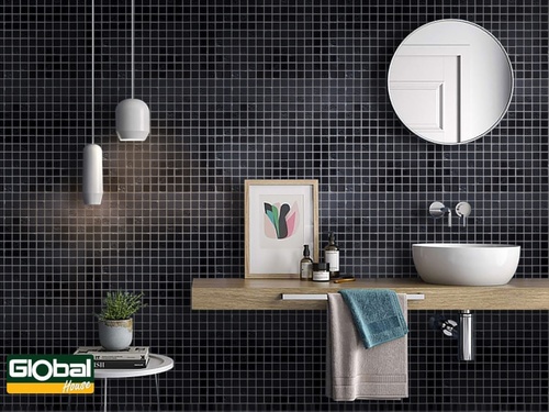 Marbella โมเสคแก้ว 30x30x0.4ซม. รุ่นเทอร์รี่ G03014BL สีดำ