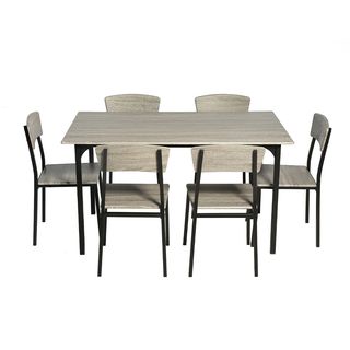 Delicato ชุดโต๊ะอาหาร 6 ที่นั่ง รุ่น Kuro โต๊ะ:140X80X76ซม. เก้าอี้:44x45x82.4ซม. สีน้ำตาลเข้ม