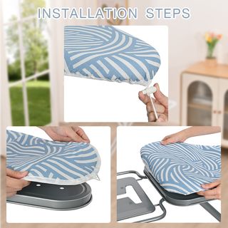 SAKU ผ้ารองรีด สำหรับโต๊ะรีดรุ่น RY1748HTZ1-30x20-35 ขนาด 54x132 ซม. รุ่น 1748 Cover สีน้ำเงิน