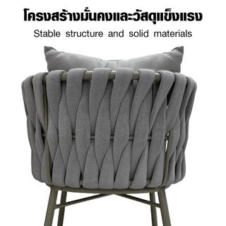 SUMMER SET เก้าอี้ outdoor อลูมิเนียม รุ่น BOLZANO-LG ขนาด 62x60x75 ซม. สีเทาอ่อน
