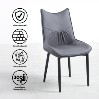 (1/2)PULITO  เก้าอี้รับประทานอาหาร รุ่่น DESTA-GY ขนาด 55x50x89 ซม. สีเทาเข้ม
