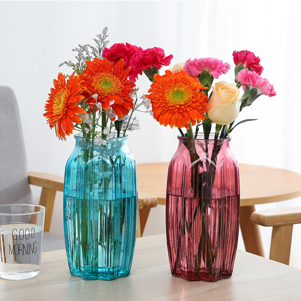 COZY แจกันแก้ว ขนาด 10x22.5 ซม.รุ่น Faris-R สีแดง