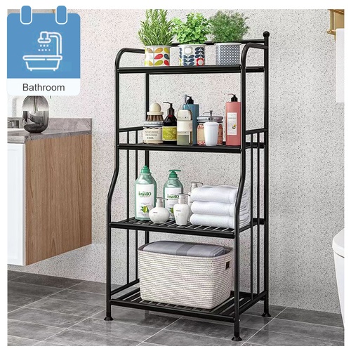 HAWDD ชั้นวางของเหล็กโล่ง 4 ชั้น รุ่น GX04 ขนาด 29x55.5x107ซม. สีดำ