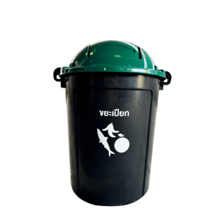 API ถังขยะกลม ฝาโดมสวิง 62L ขนาด 48x48x68cm. รุ่น #133 สีเขียว