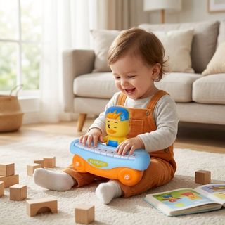 TOYS ของเล่นเปียโนเป็ด 10 คีย์ รุ่น S680-116 ขนาด 17.1x17.1x17.1 ซม. คละสี