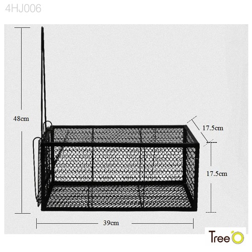 TREE O กรงดักหนูใหญ่ รุ่น 4HJ006 ขนาด17.5x39x17.5 ซม. สีดำ