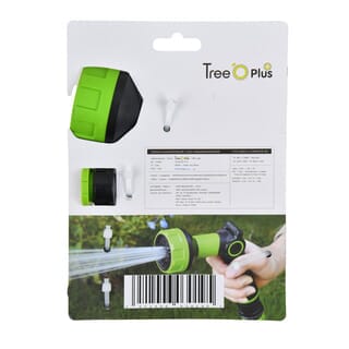 Tree O Plus ปืนฉีดน้ำแบบควบคุมด้วยนิ้วหัวแม่มือปรับ9รูปแบบ พร้อมชุดข้อต่อสวมเร็วครบเช็ต รุ่นGLB-623115-0 สีเขียวดำ