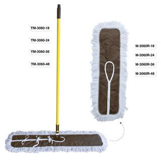 Iclean ม็อปดันฝุ่น 48นิ้ว ด้ามเหล็กเคลือบ รุ่น YM3060-48 ขนาด 20x123x140 cm. สีเหลือง