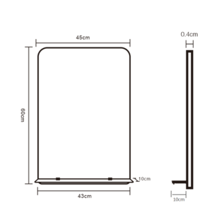 Nice กระจกชั้นวางไม่มีกรอบ รุ่น JLLS0108 ขนาด 60x45x0.4 ซม. สีใส