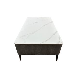 DELICATO โต๊ะกลางหน้าท็อปหินอ่อน รุ่น NOVA ขนาด 130x70x42 ซม. สีดำ-เทา