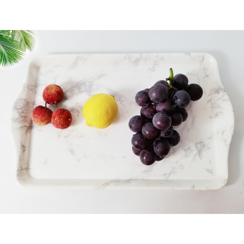 NIBIRU ถาดเสิร์ฟเมลามีนทรงเหลี่ยม 15.5 นิ้ว (มอก.) JINNY สีขาว