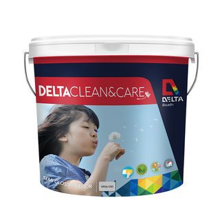 Delta สีน้ำอะครีลิค เดลต้า คลีน&แคร์ ทาภายใน กึ่งเงา เบส B 9 ลิตร