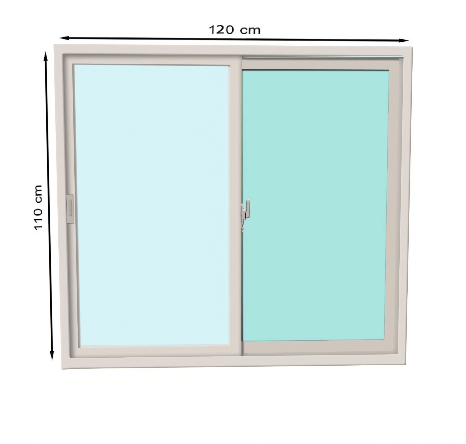 WELLINGTAN (LIKE) หน้าต่างอะลูมิเนียม บานเลื่อน SS N-WGW1211-2P 120x110ซม. สีขาว พร้อมมุ้ง