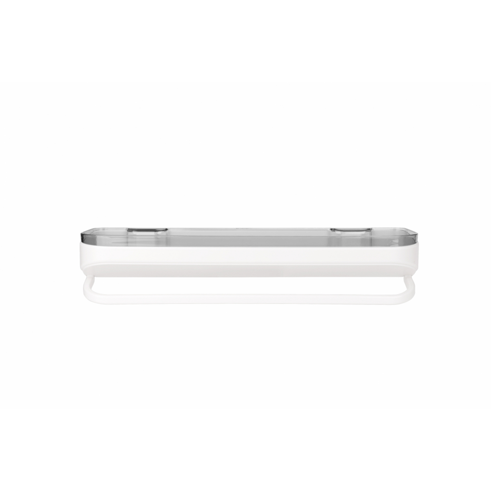 Primo ชั้นวางของพลาสติกพร้อมราวแขวน 13x46cm. รุ่น DLQG002-CG สีเทาใส