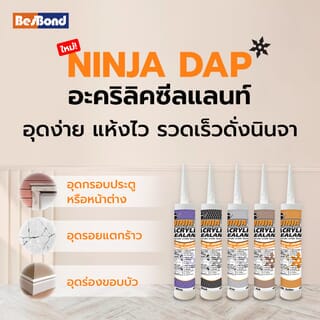 BESBOND นินจาแด๊ป อะคริลิค ซีลแลนท์ 450 กรัม สีไม้สักทอง