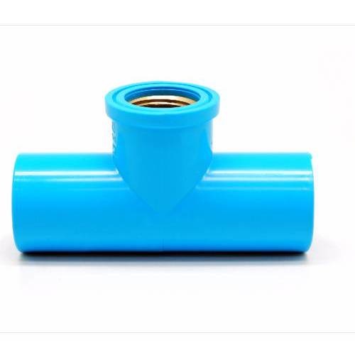 VAVO สามทาง เกลียวใน ทองเหลือง หนา 3/4(20) สีฟ้า