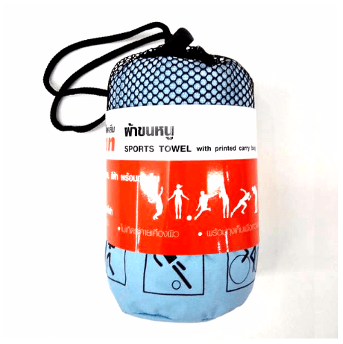ผ้าขนหนู RS08-101S-BL สีฟ้า พร้อมถุงเก็บ