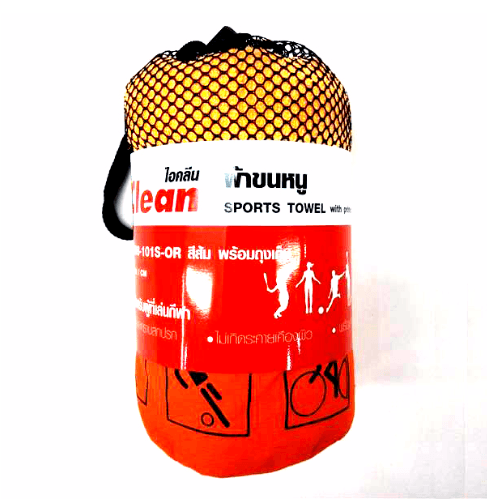 ผ้าขนหนู RS08-101S-OR สีส้ม พร้อมถุงเก็บ